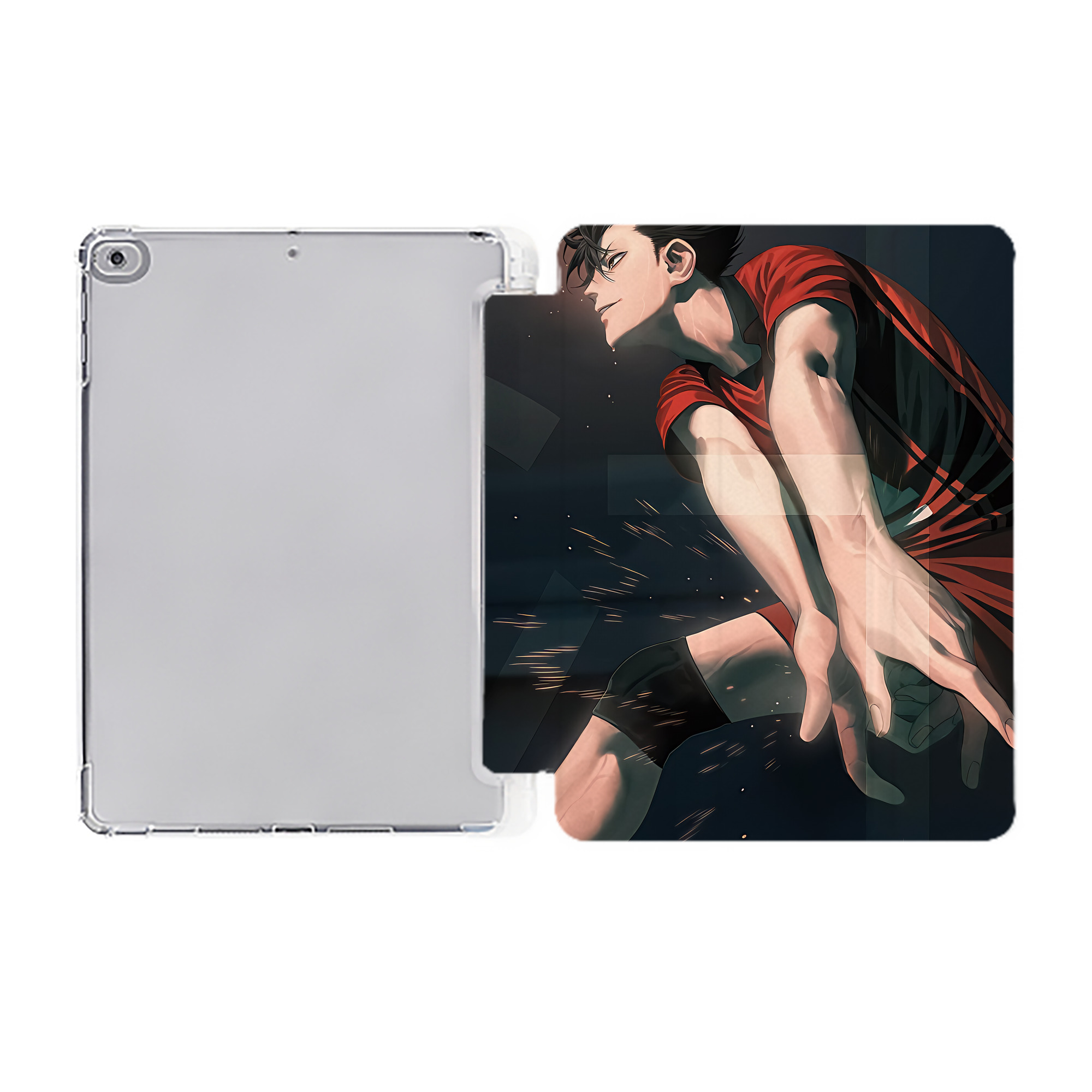 （画像用） ハイキュー!! Haikyu!! IPad ケース ペン収納付き 三つ折りスタンド PUレザー×シリコン 対応機種9.5/10.5/10.9インチ